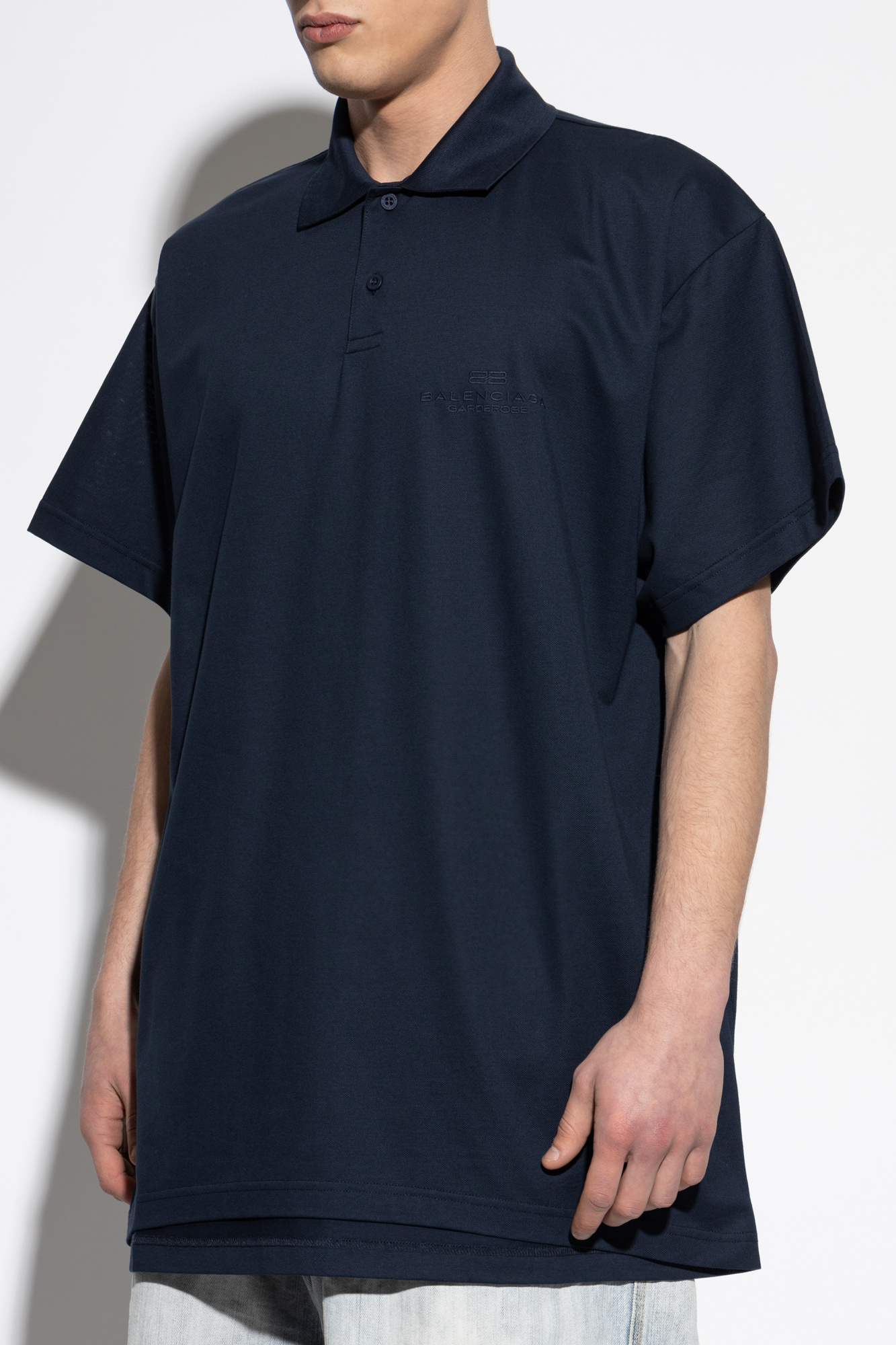 Tシャツ・カットソー BALENCIAGA FW25 Balenciaga Polo (835501 T5231 9040) Navy blue Polo with embroidered logo Balenciaga - Vitkac AS